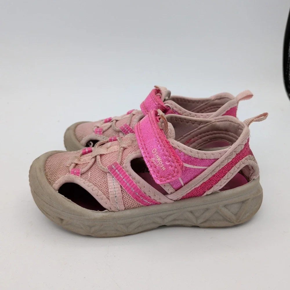OshKosh Bgosh Abe Toddler Girls Pink Glitter Water Sandals Size 9M OS24G17H